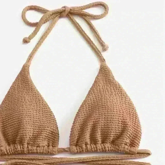 NWT Textured Triangle Wrap Around Tie Bikini SET - Picture 8 of 16